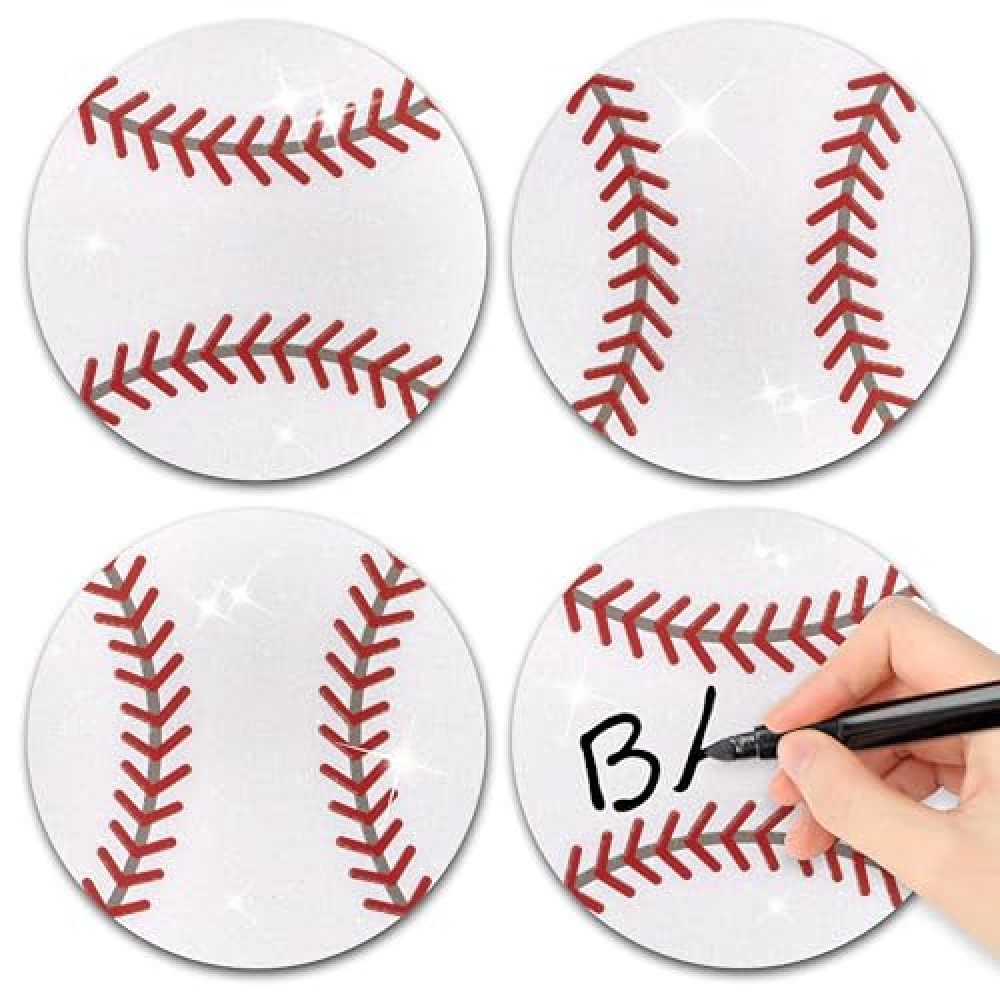 Glitter Baseball Cutouts- 100Pcs Sport Ball Cut Outs Bulletin Board Baseball Shape DIY Paper Cuts Party Decorations for Sports Theme Party Baby Shower Birthday Classroom Game Day Wall Decor Supplies