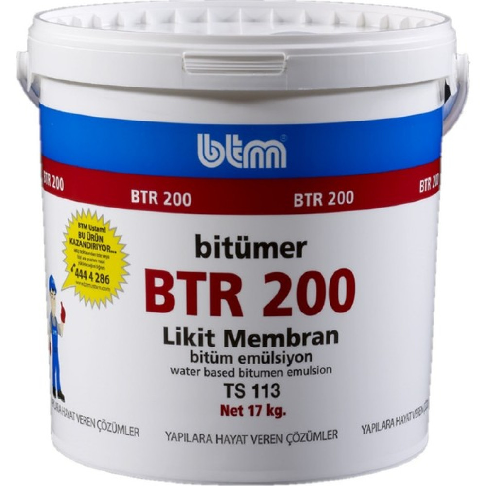 Global Btm Btr 200 Su Izolasyon Likit Membran (17 Kg) Dış Cephe Yalıtım Malzemeleri Fiyatı