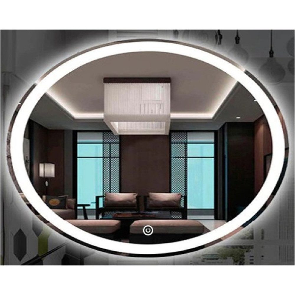 Global Led Mirror 35 x 55 cm Kumlamalı Dokunmatik Tuşlu Ledli Elips Ayna Duvar Salon Banyo Wc Ofis Yatak Odası Boy Ledli Ayna - Renkli Ayna Fiyatı