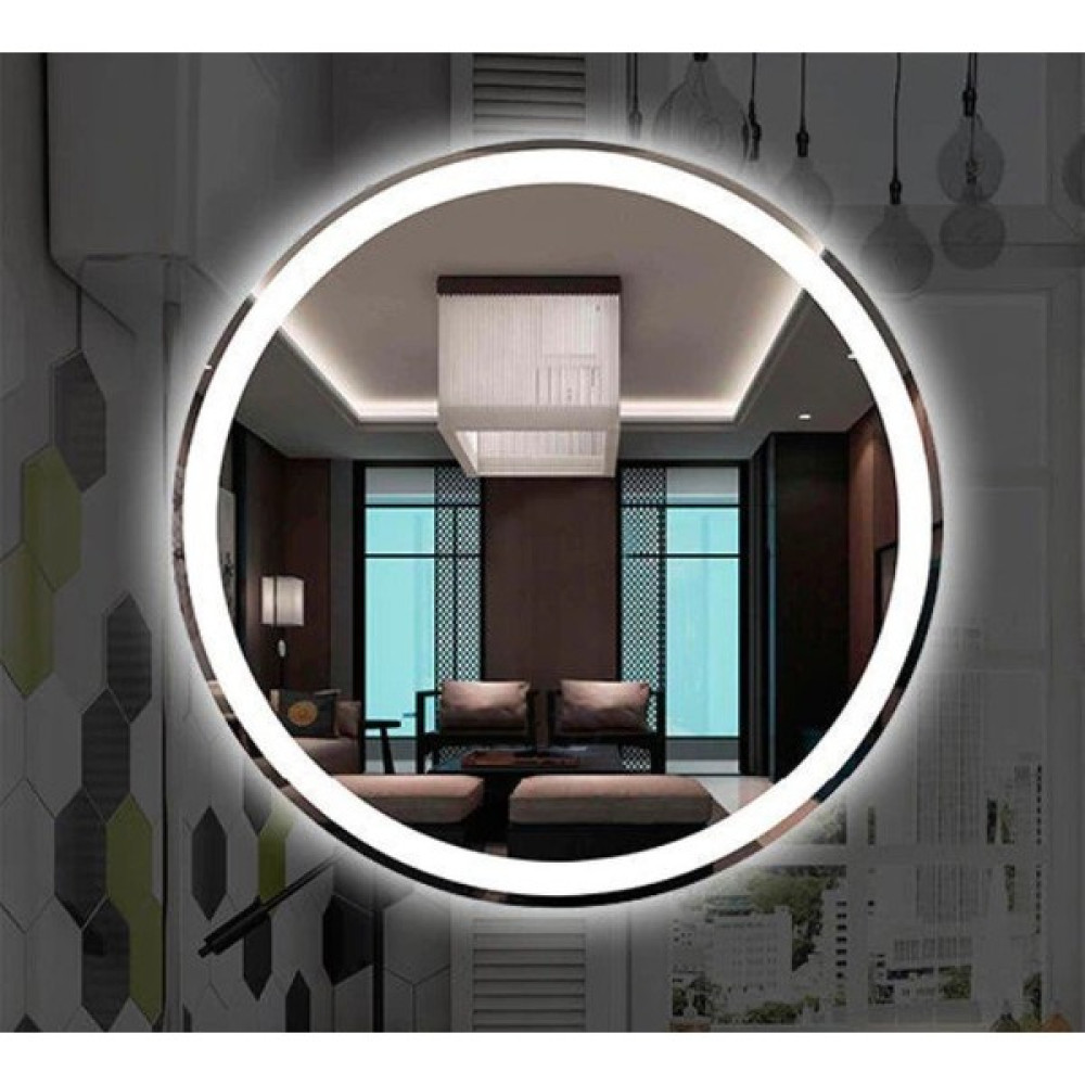 Global Led Mirror 50 cm Yuvarlak Ledli Ayna Antrasit Dresuar Hol Koridor Duvar Salon Banyo Wc Ofis Çocuk Yatak Odası Boy - Gri Banyo Aynası Fiyatı