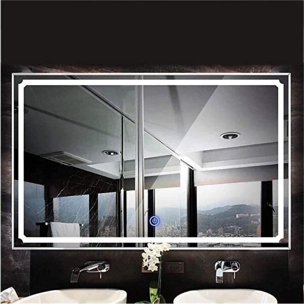 Global Led Mirror 50 x 65 cm Kumlamalı Dokunmatik Tuşlu Ledli Ayna Duvar Salon Banyo Wc Ofis Yatak Odası Boy Ledli Ayna - Renkli Ayna Fiyatı