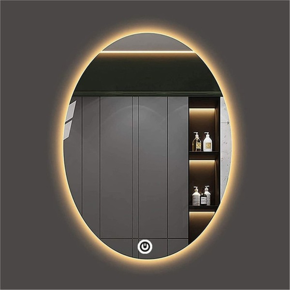 Global Led Mirror 80X100 cm Dokunmatik Tuşlu Elips Ledli Ayna Banyo Aynası Dekoratif Ayna Boy Ayna Salon Duvar Ayna - Şeffaf Krom Banyo Aynası Fiyatı