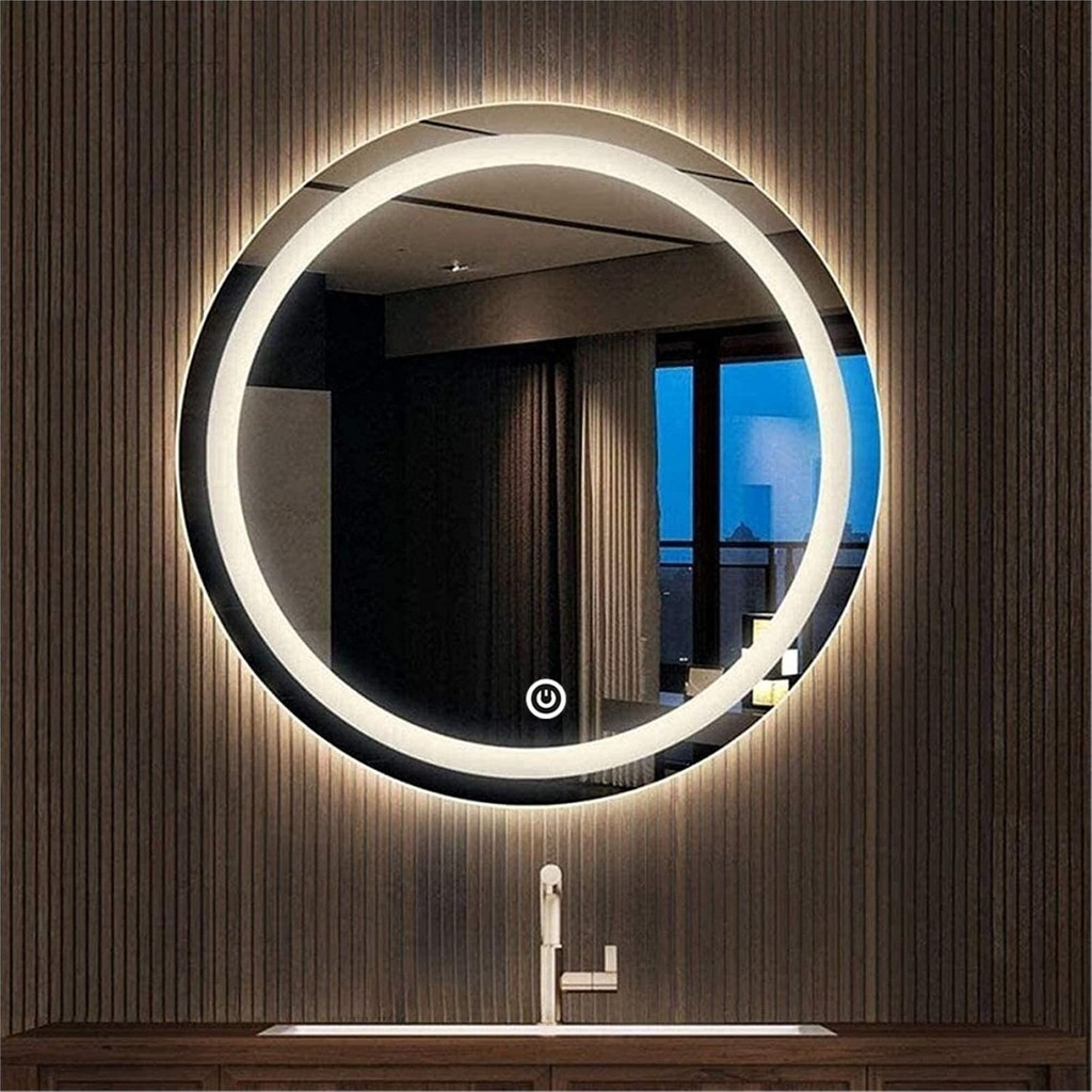 Global Led Mirror 90 cm Kumlamalı Dokunmatik Tuşlu Yuvarlak Ledli Ayna Duvar Salon Banyo Wc Ofis Yatak Odası Boy Ledli Ayna - Renkli Diğer Fiyatı