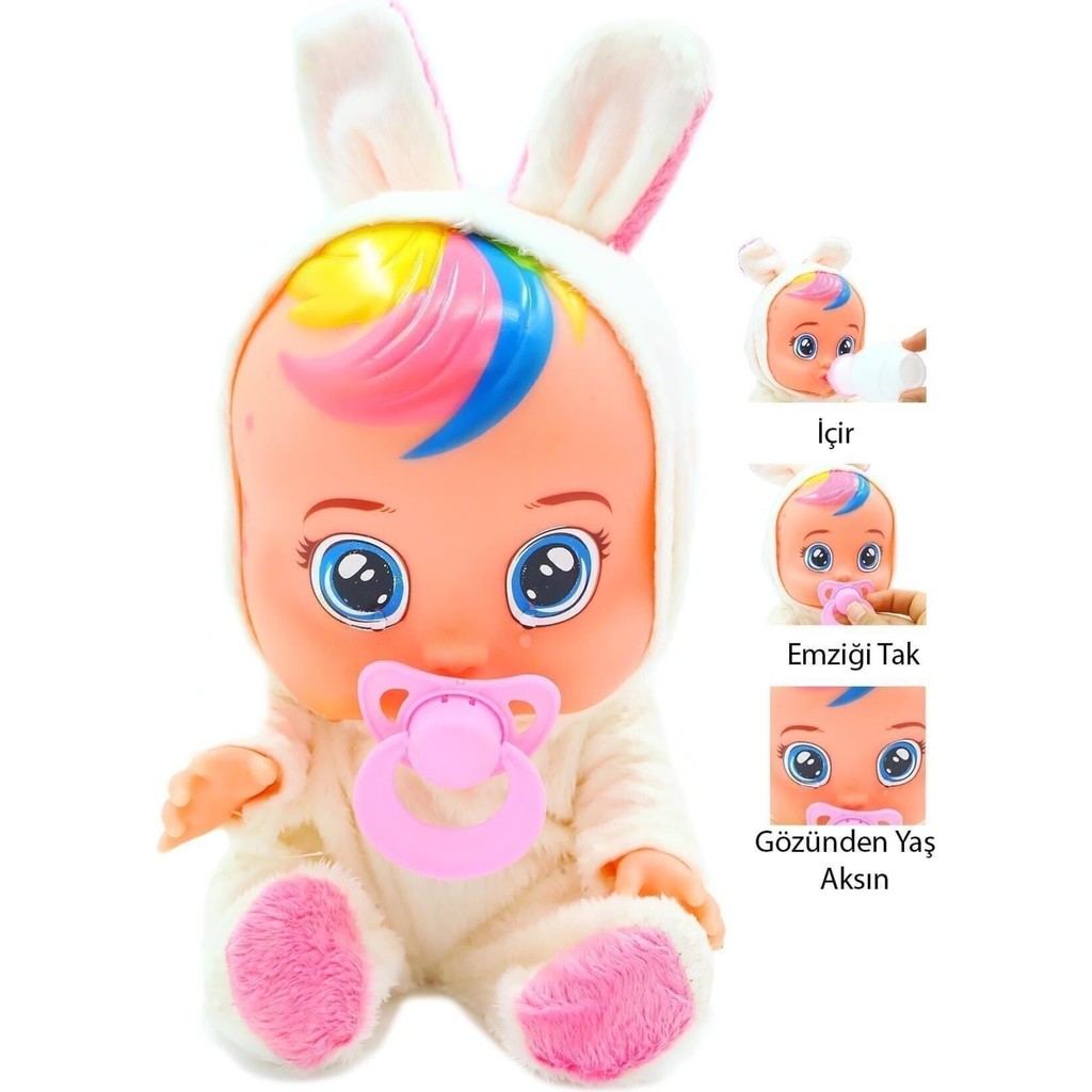 Global Toys Ağlayan ve Konuşan Et Bebek Mavi Beyaz Pembe Renk 3+ Yaş Kız Çocuk İçin Diğer Fiyatı