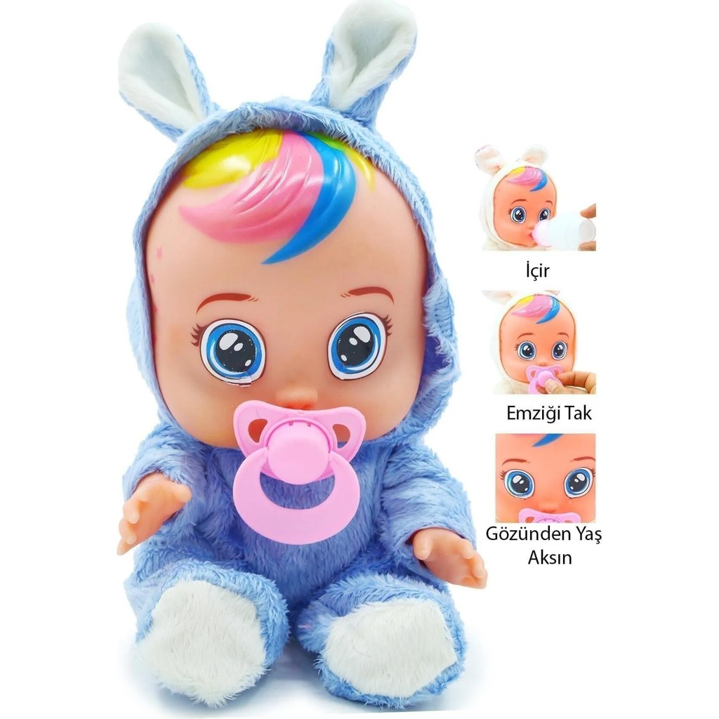 Global Toys Mavi Beyaz Pembe Renk Ağlayan ve Konuşan Et Bebek 3+ Yaş Kız Çocuk İçin Eğlenceli Diğer Fiyatı