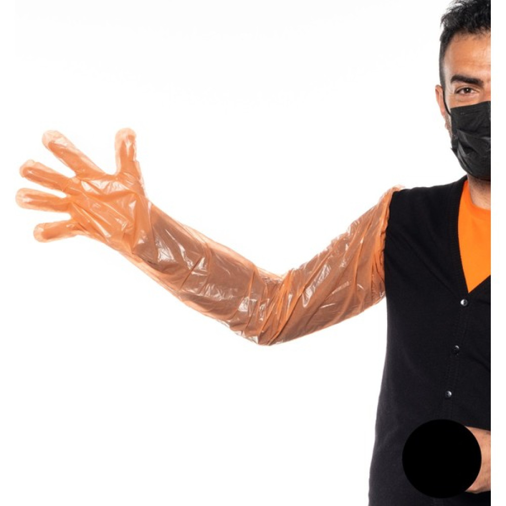 Global-Vet Rektal Eldiven 80 cm Lastikli Veteriner Tohumlama Eldiveni W-Orange 100’LÜ Veteriner Eldiveni Kadın Eldiveni Fiyatı