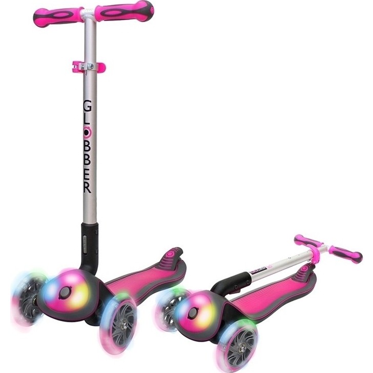 Globber Elite Katlanan Pembe Scooter 1+ Yaş İçin LED Işıklı Tekerlekli Pratik Tasarım 449-110 Scooter Fiyatı
