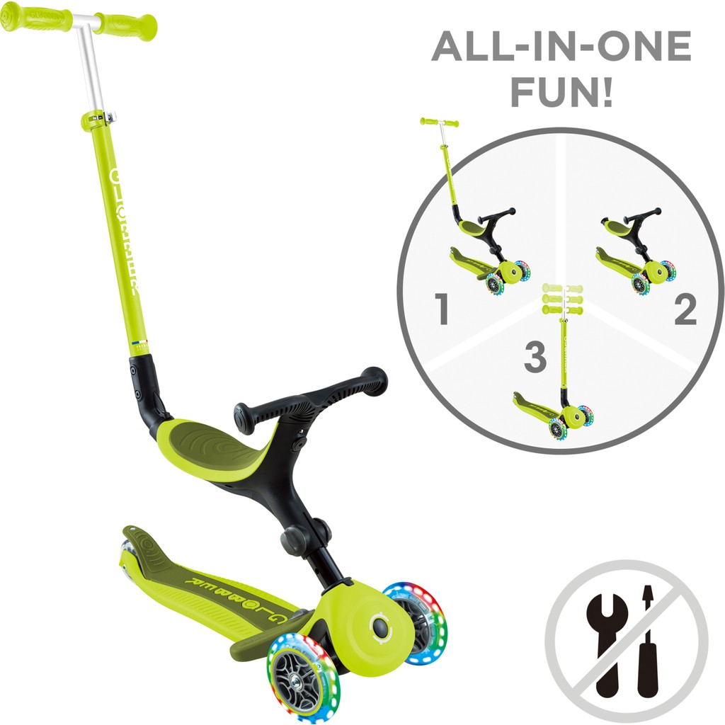 Globber Go Up Active Işıklı Scooter 3 Tekerlekli Yeşil 1+ Yaş İçin Katlanabilir Eğlence Scooter Fiyatı