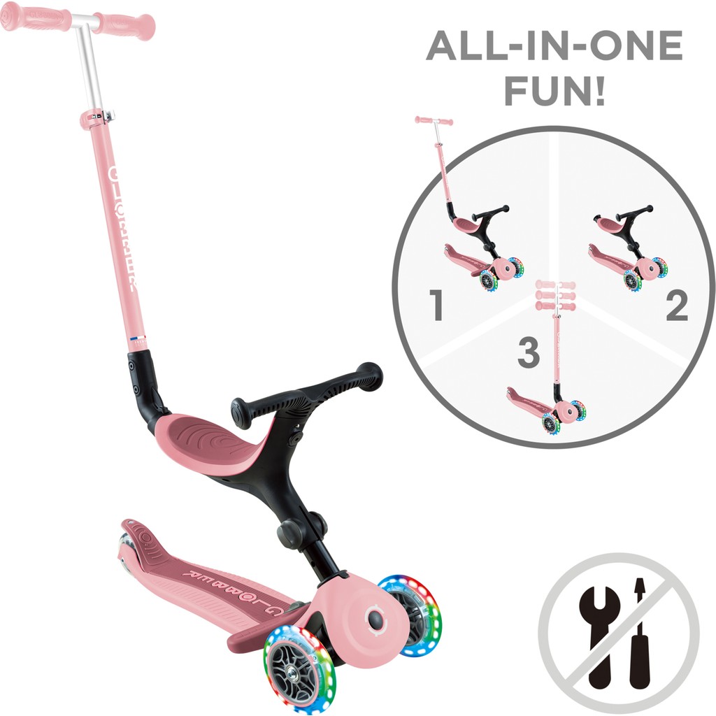 Globber Go Up Active Işıklı Scooter - Koyu Pastel Pembe Scooter Fiyatı