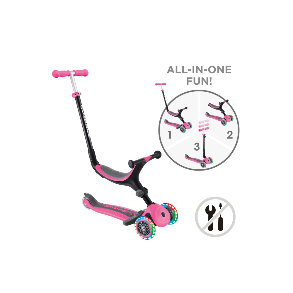Globber Go Up Foldable Plus Işıklı Scooter - Pembe Scooter Fiyatı
