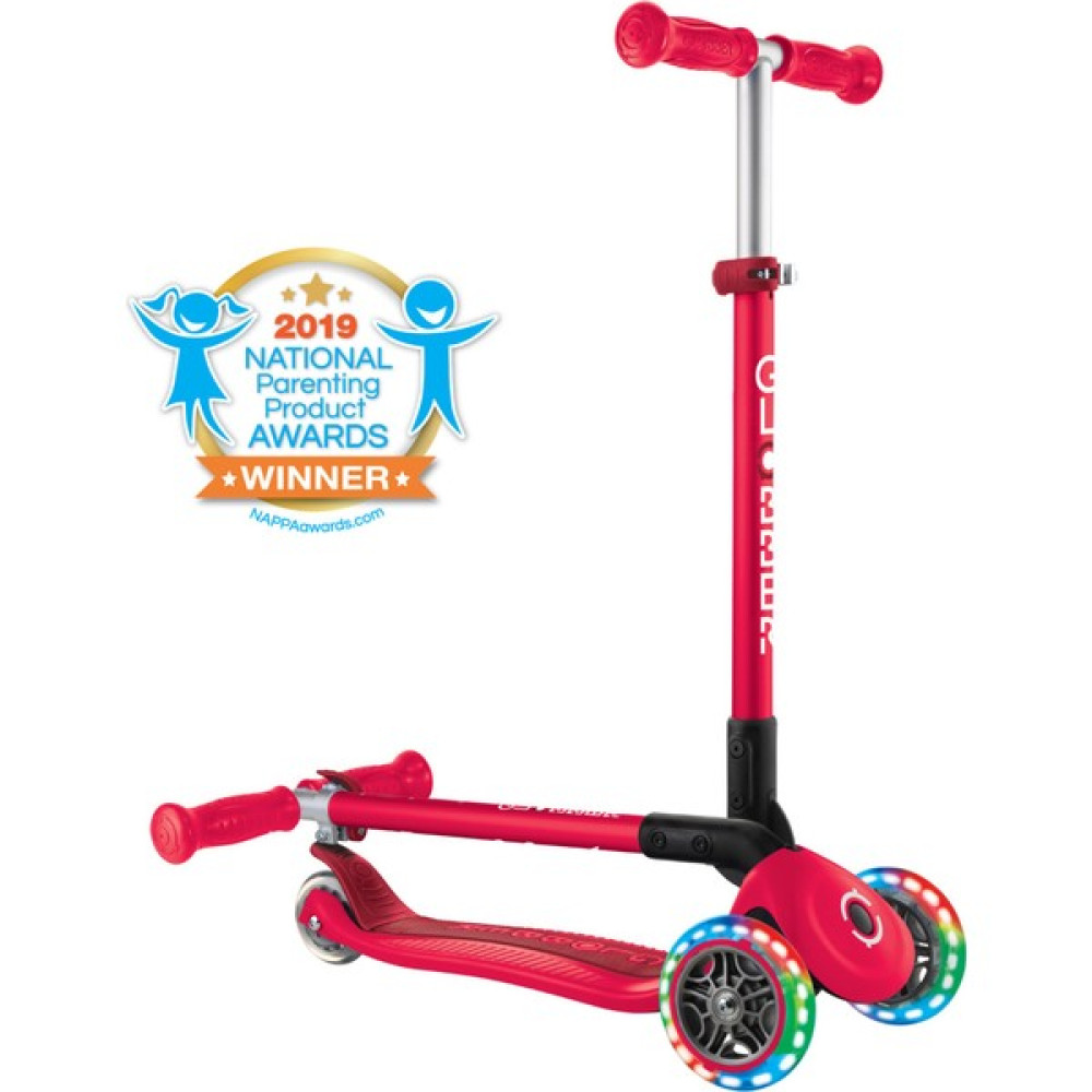 Globber Primo Katlanabilir Işıklı 3 Tekerlekli Scooter -Kırmızı - Kırmızı Açık Hava, Deniz ve Spor Oyuncakları Fiyatı