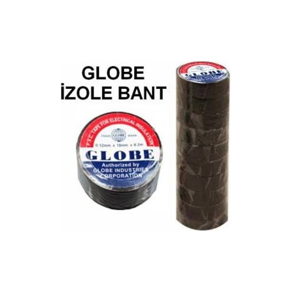 Globe Plastik İzole Elektrik Bandı - Siyah (10' lu Paket) Diğer Fiyatı