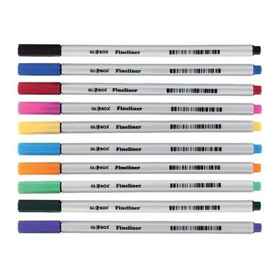 Globox 10 Renk Pvc Kutu Fineliner Keçe Uçlu Kalem