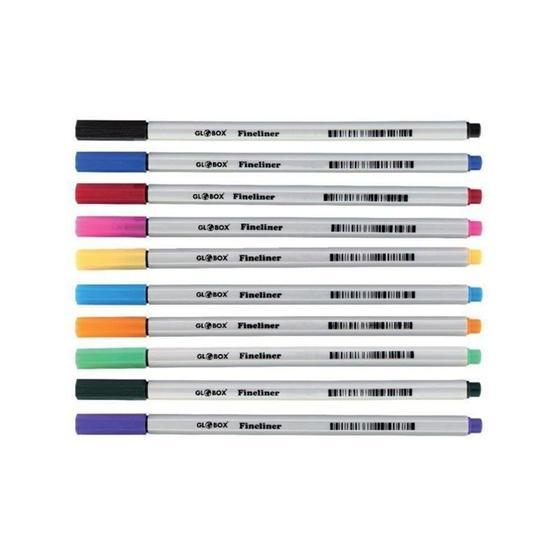 Globox 10 Renk Pvc Kutu Fineliner Keçe Uçlu Kalem