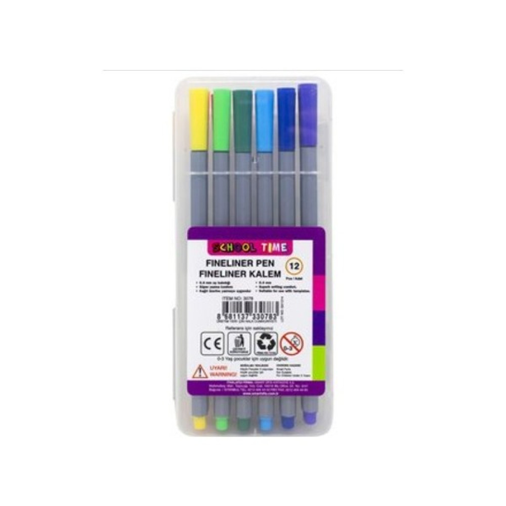 Globox 3078 School Time Fineliner Renkli Kalem 12'li Keçe Uçlu Kalem Fiyatı