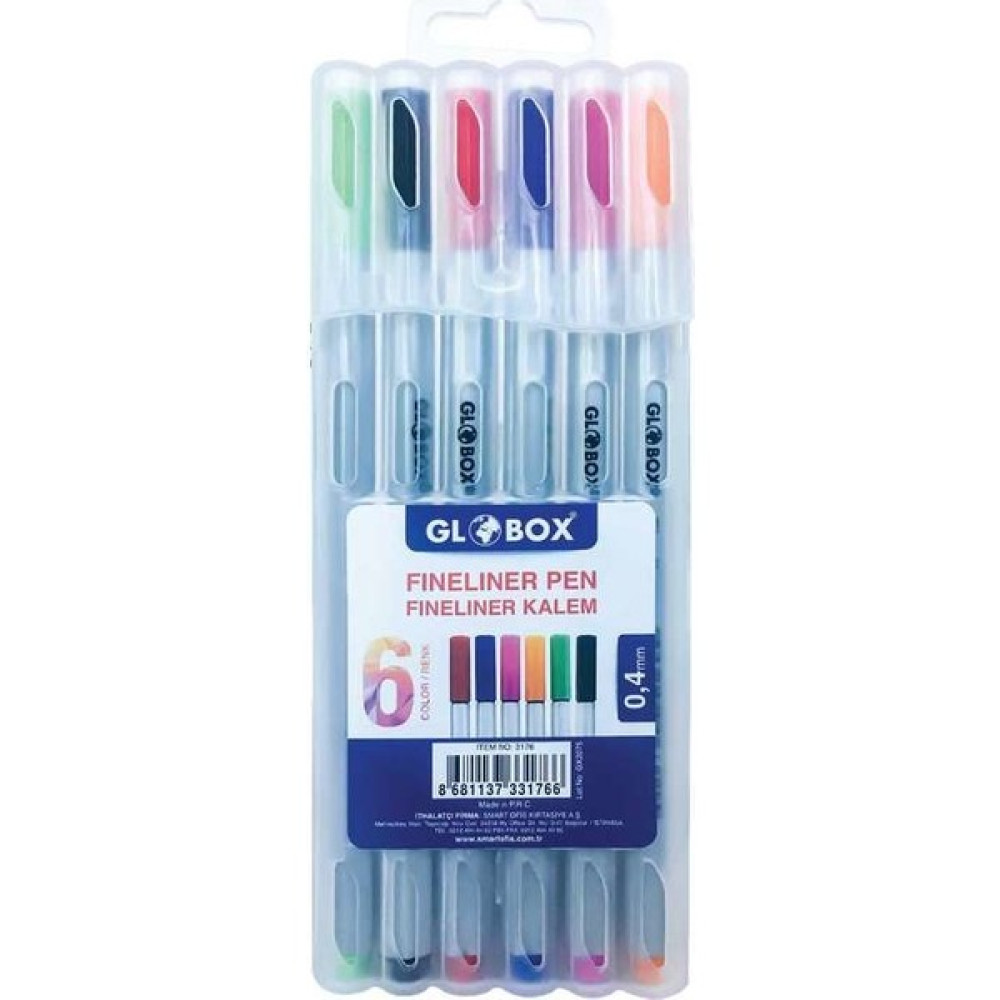 Globox Fineliner Keçeli Boya Kalemi 6'lı Keçe Uçlu Kalem Fiyatı