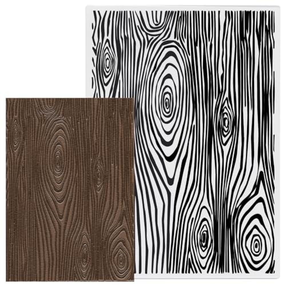 Glodecart Tree Annual Ring Background Embossing Folder, Plastic Textured Impressions Tree Wood Grain Embossing Folder Template for Card Making Scrapbooking Paper Craft Album Stamps DIY Décor