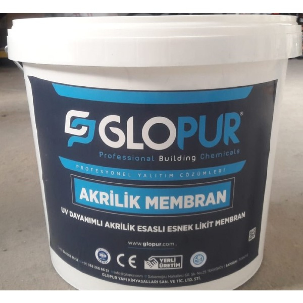 Glopur Akrilik Likit Membran- 20 kg Dış Cephe Yalıtım Malzemeleri Fiyatı