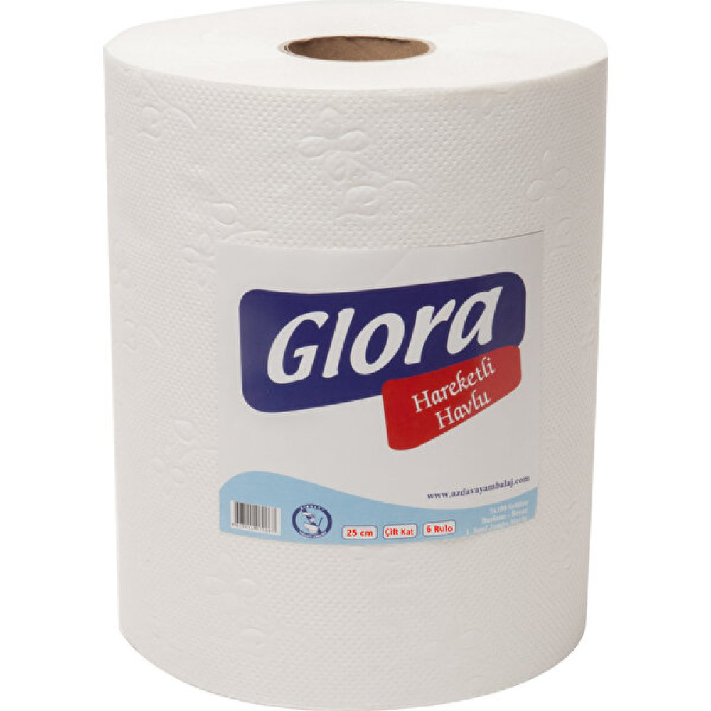 Glora Hareketli Havlu Çift Katlı 25 cm 6 kg 6 Rulo Kağıt Havlu Fiyatı