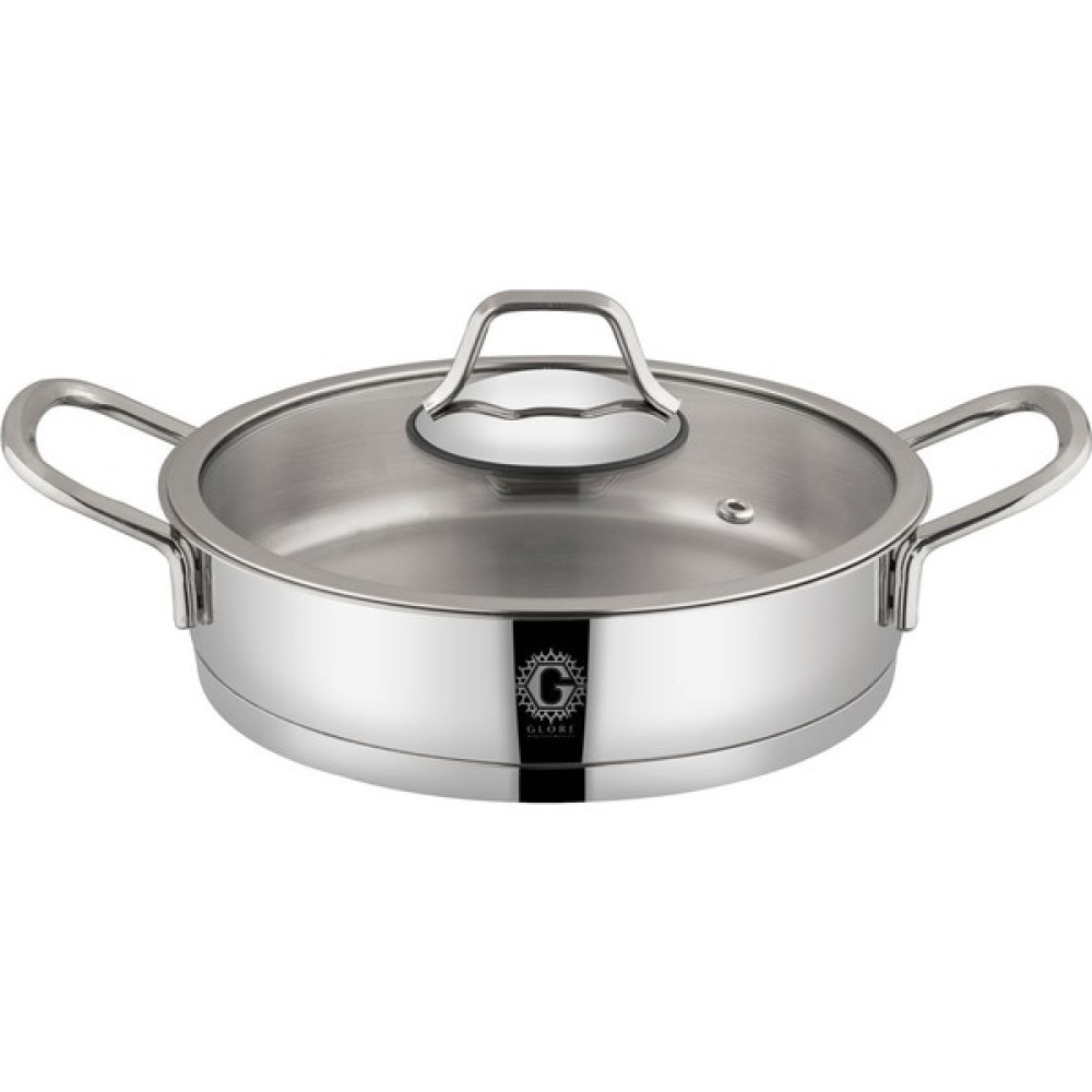 Glore Crotone Cam Kapaklı Sahan 18 Cm - Krom Tencereler Fiyatı