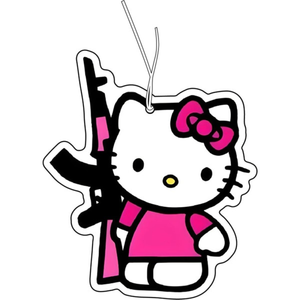 Gloss Detailing Psikopat Hello Kitty, Serseri Silahlı Kitty Tasarımlı Komik Dekoratif Araç Kokusu ve Aksesuarı Oto Kokuları Fiyatı