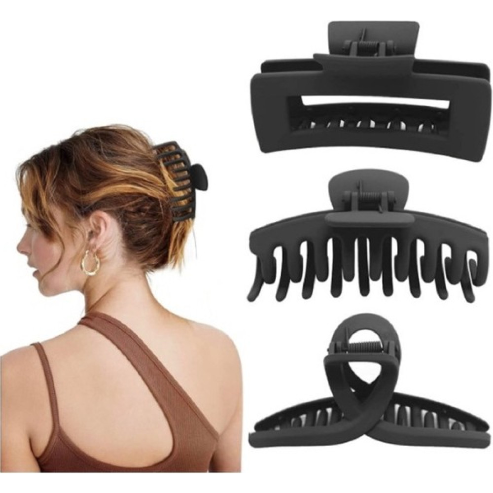 Glossy Mood 3' Lü Siyah Karışık Mandal Toka Seti Xl Büyük Boy Toparlayıcı Toka, Taç & Saç Bandı Fiyatı