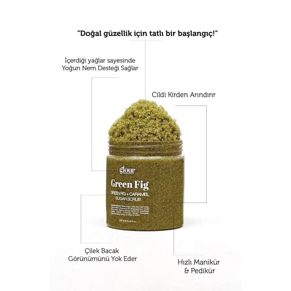 GLOUR Karamel Ve Incir Özlü Arındırcı Ve Yenileyici Scrub/ Sugar Scrub Green Fig + Caramel 250 ml Vücut Bakımı Fiyatı