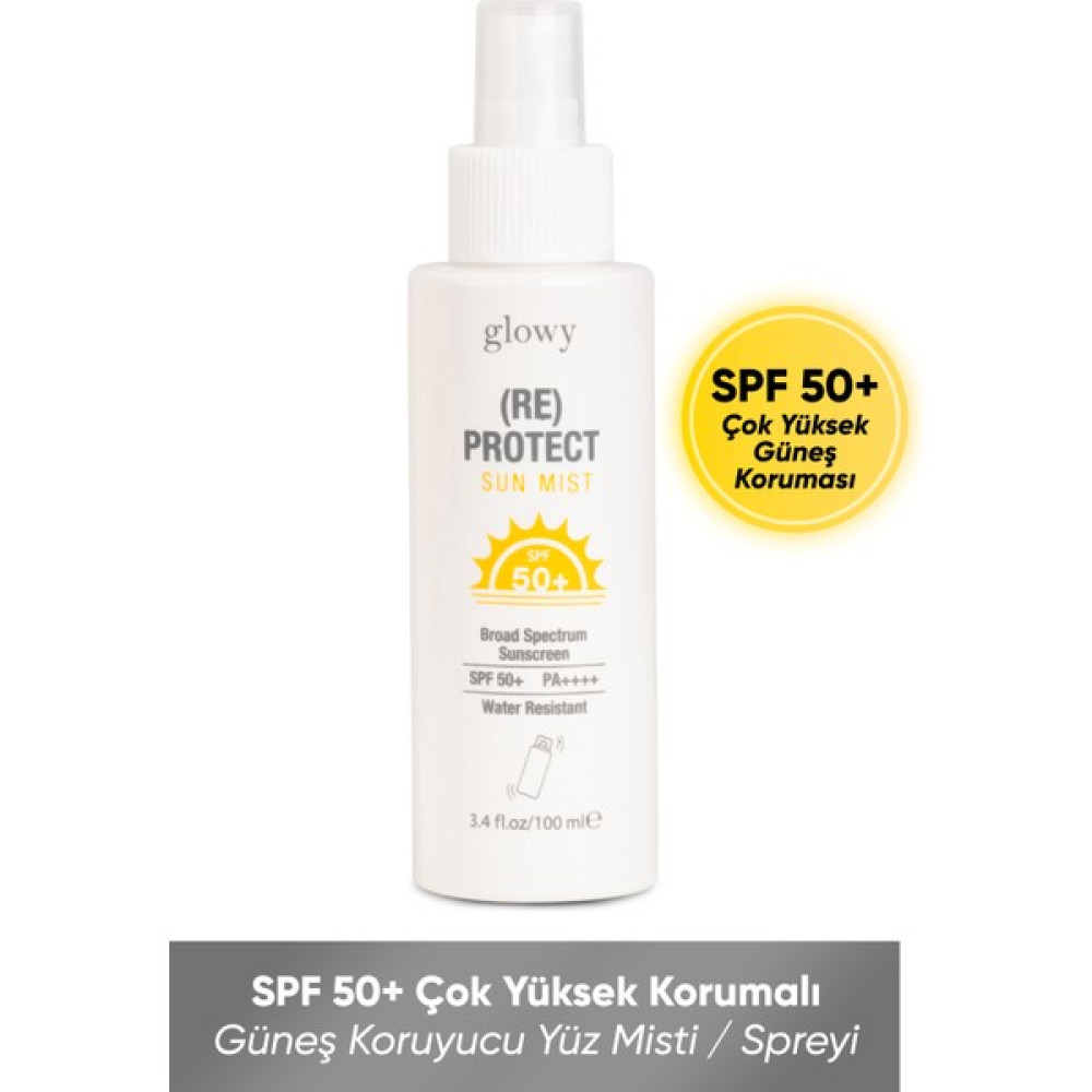 Glowy RE Protect SPF50+ Güneş Koruyucu Yüz Misti / Spreyi 100ml Güneş Kremleri ve Losyonları Fiyatı