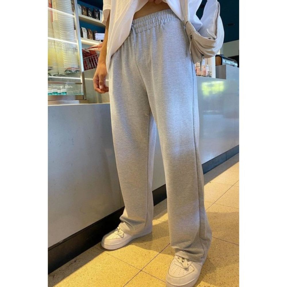 GLR Wear Erkek Baggy Bol Kalıp Açık Gri Düz Paça Eşofman Altı Erkek Eşofman Fiyatı
