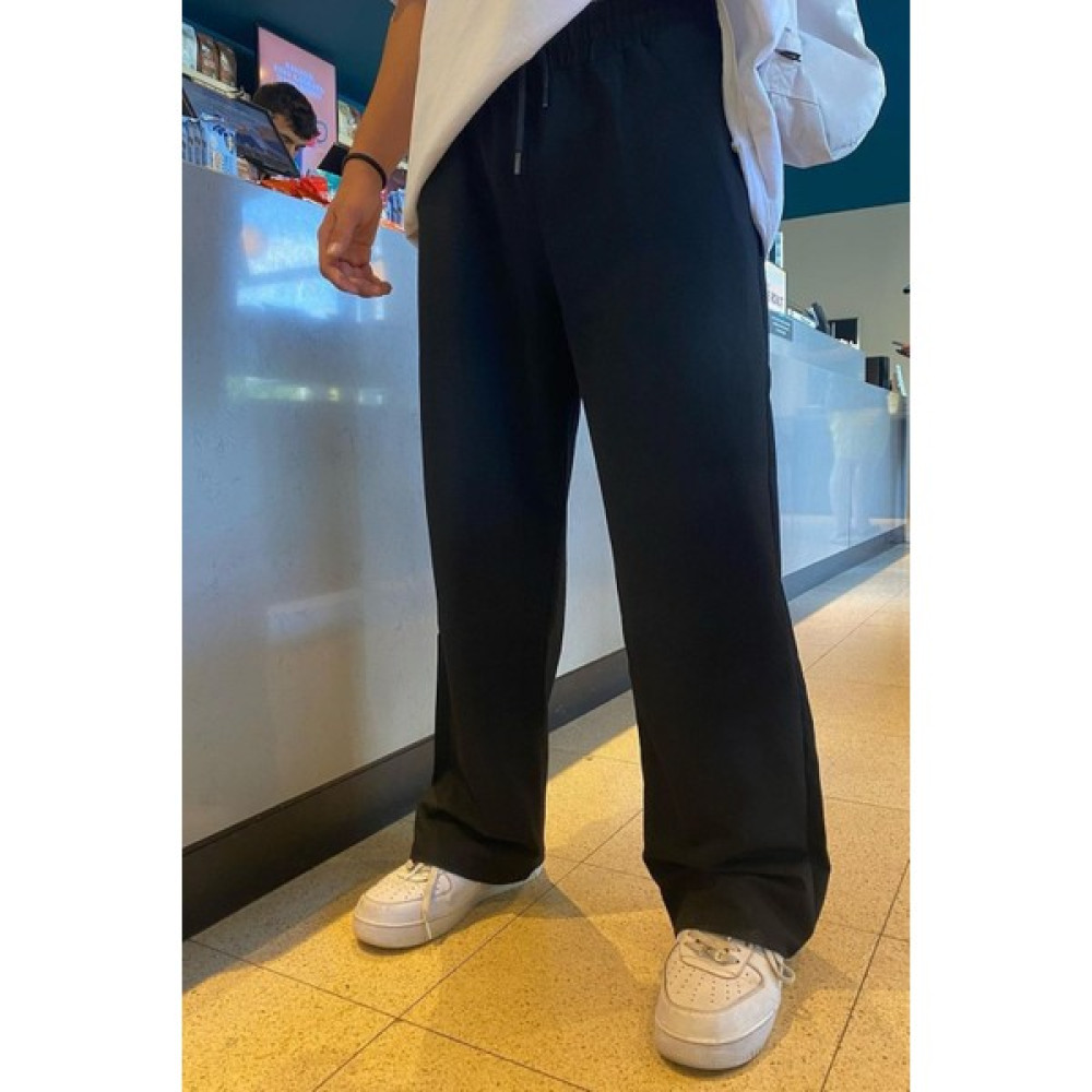 GLR Wear Unisex Baggy Bol Kalıp Siyah Fermuarlı Düz Paça Eşofman Altı Erkek Eşofman Fiyatı