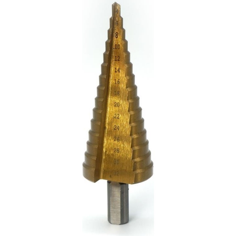 Glryz Hss Kademeli Matkap Ucu Panç Sac Delgisi 4-32 mm - Altın - 32 mm Matkaplar Fiyatı