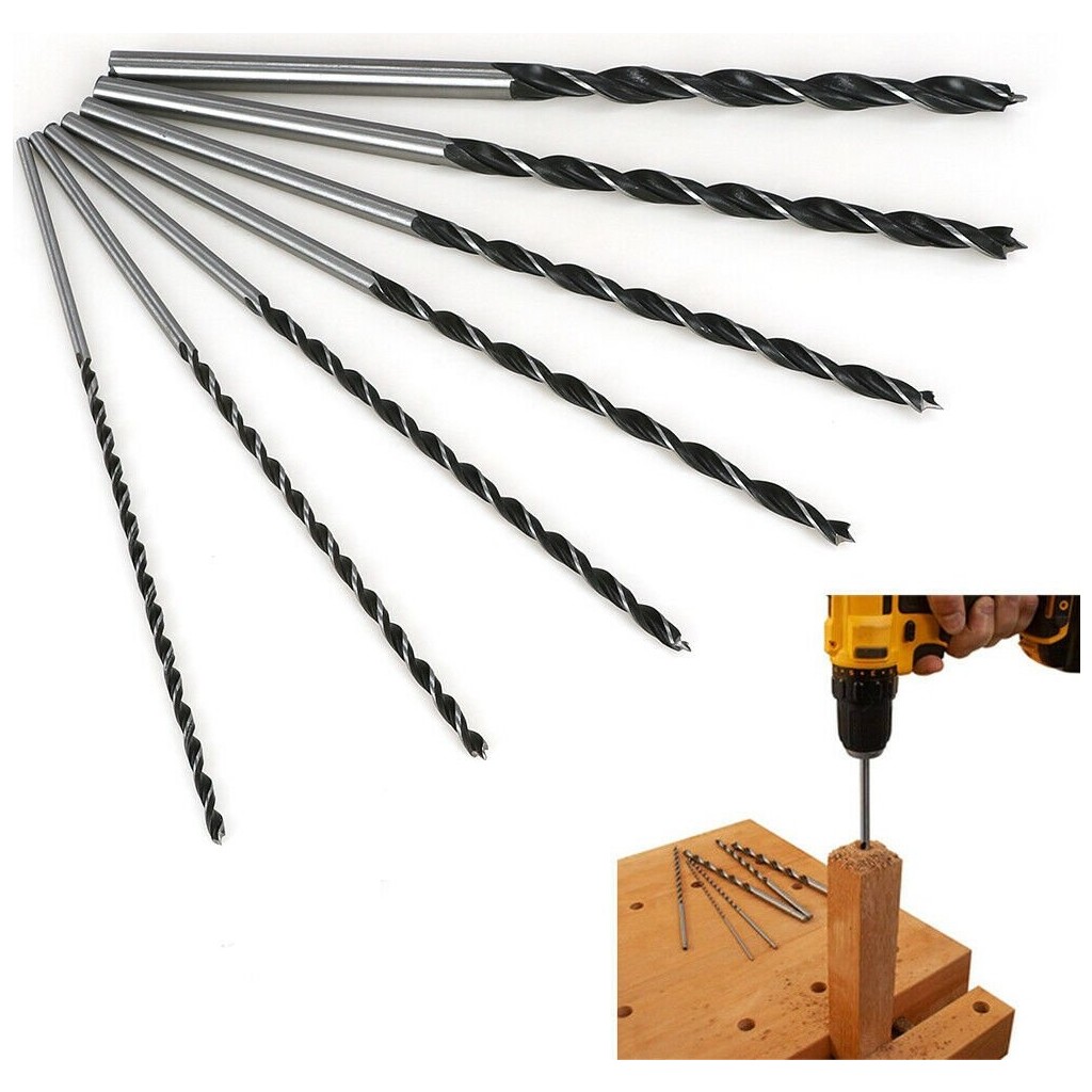 Glryz Uzun Ahşap Ağaç Delme Matkap Ucu Seti 300 mm 7 Parça - Gri Matkaplar Fiyatı
