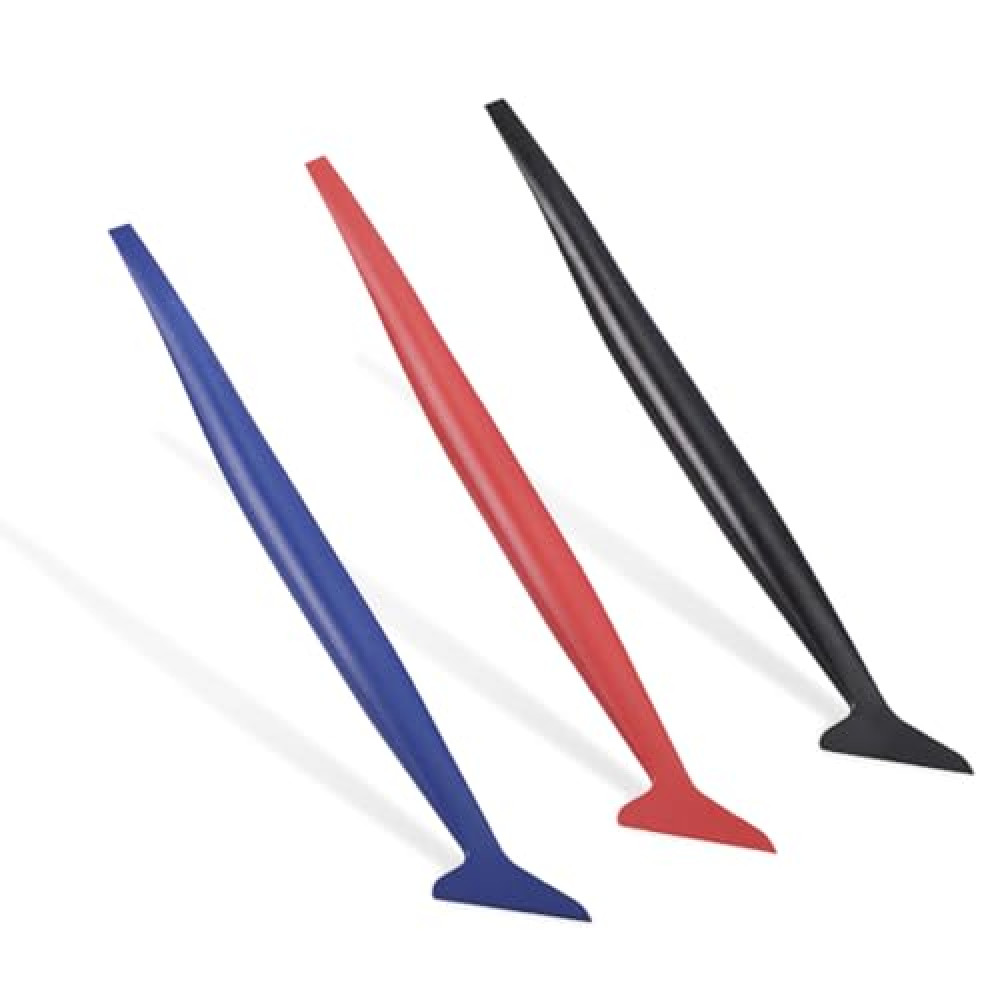GLSOWEE 3PCS Car Micro Squeegee Curves Slot Tint Tool Set, Auto Vinyl Wrap Tool Kit, 3 in 1 Flexible Vinyl Applicator Tool with Different Hardness for Car Wrapping, Window Tinting
