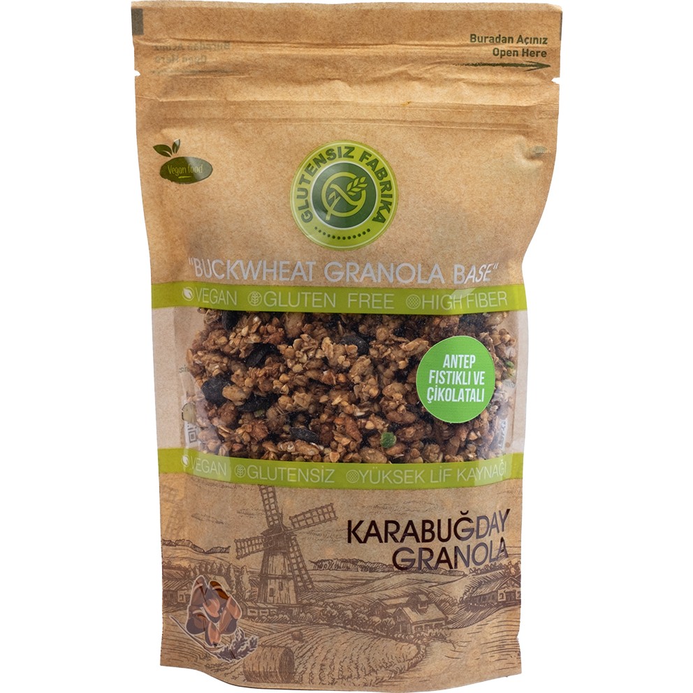 Glutensiz Fabrika Antep Fıstıklı ve Çikolatalı Yulaf & Karabuğday Granola 300 g (Glütensiz & Vegan) - 300 gr Kahvaltılık Gevrek Fiyatı