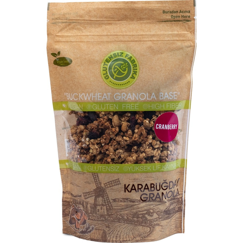 Glutensiz Fabrika Cranberryli Yulaf & Karabuğday Granola 300 g (Glütensiz & Vegan) - 300 gr Kahvaltılık Gevrek Fiyatı