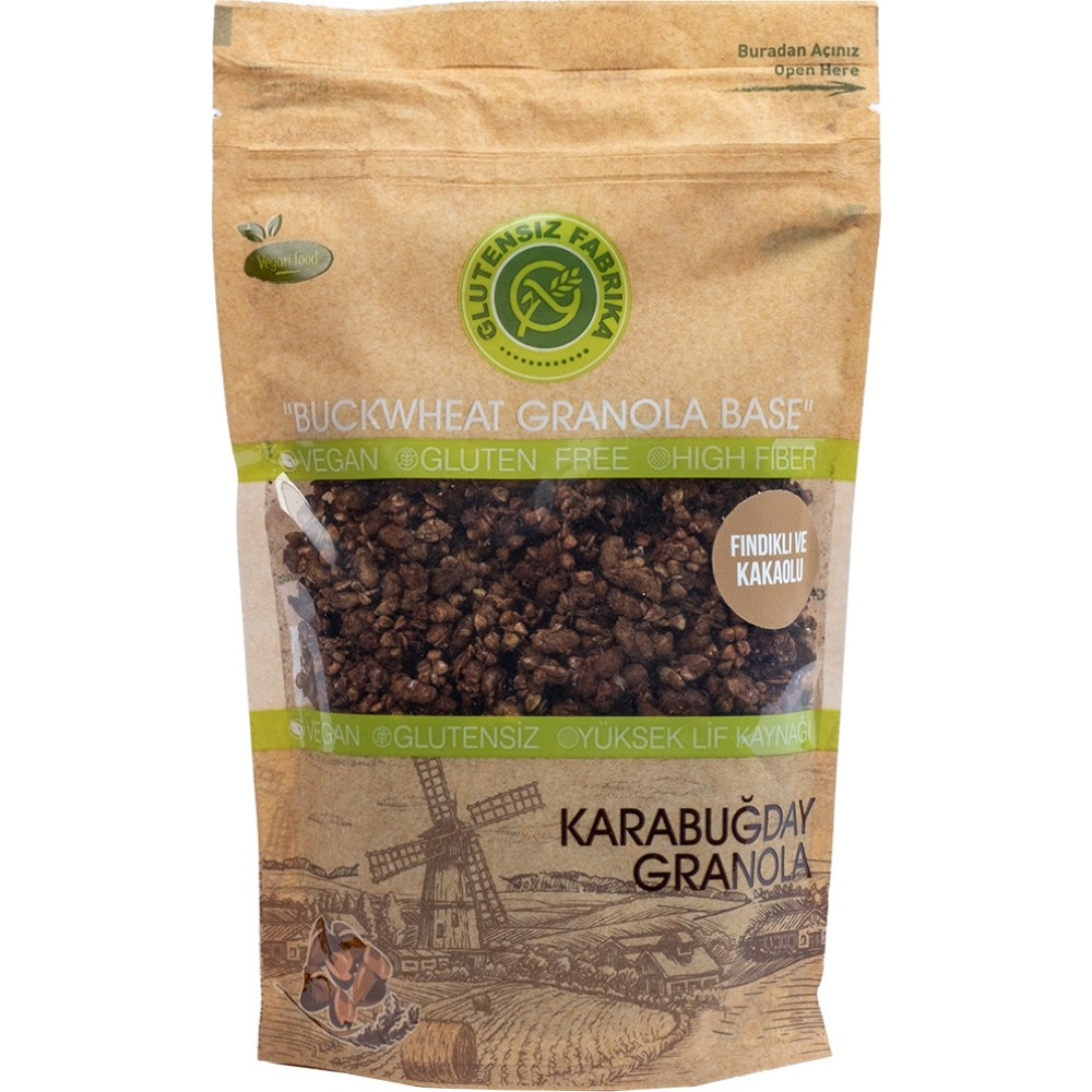 Glutensiz Fabrika Fındık ve Kakaolu Yulaf & Karabuğday Granola 300 g (Glütensiz & Vegan) - 300 gr Kahvaltılık Gevrek Fiyatı