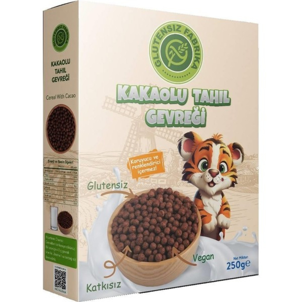 Glutensiz Fabrika Glutensiz Kakaolu Tahıl Gevreği 250 Gram - 250 gr Diğer Fiyatı