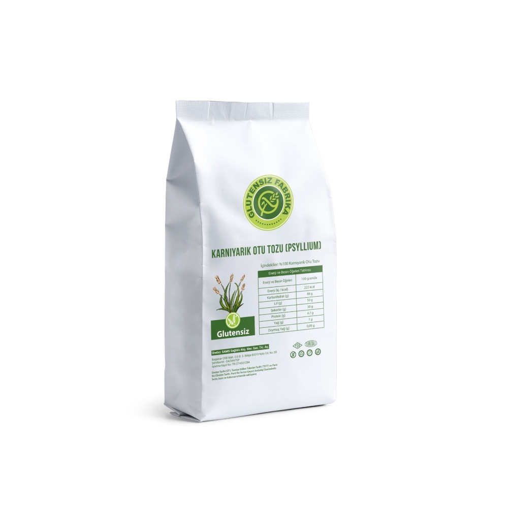 GLUTENSİZ FABRİKA Glutensiz Karnıyarık Otu Tozu Psyllium 300 gr İçecek Fiyatı