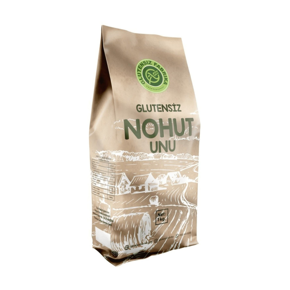 GLUTENSİZ FABRİKA Glutensiz Kepekli Çiğ Nohut Unu 1 Kilogram Vegan Sağlıklı Doğal Katkısız Un ve İrmik Fiyatı