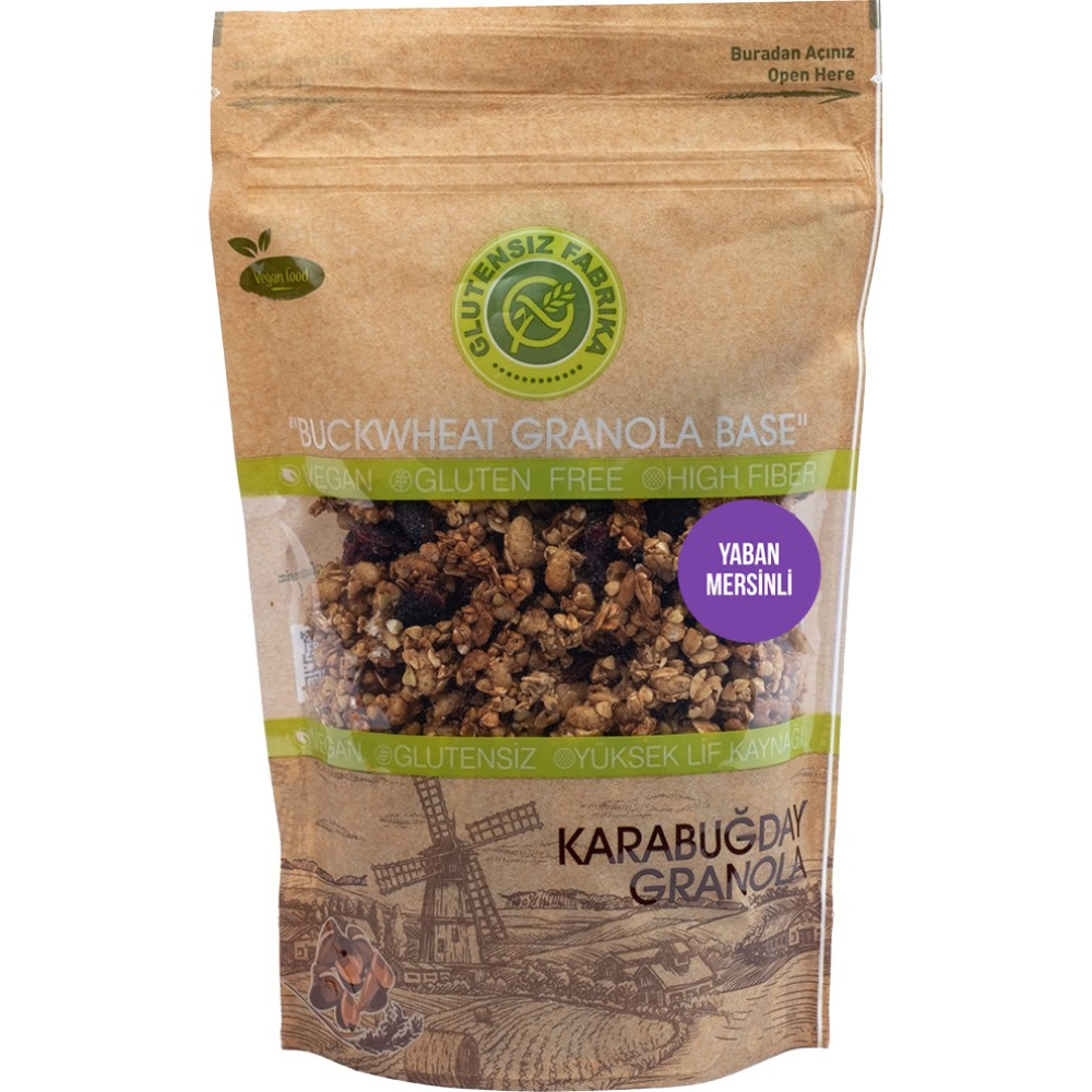 Glutensiz Fabrika Yabanmersinli Yulaf & Karabuğday Granola 300 g (Glütensiz & Vegan) - 300 gr Kahvaltılık Gevrek Fiyatı