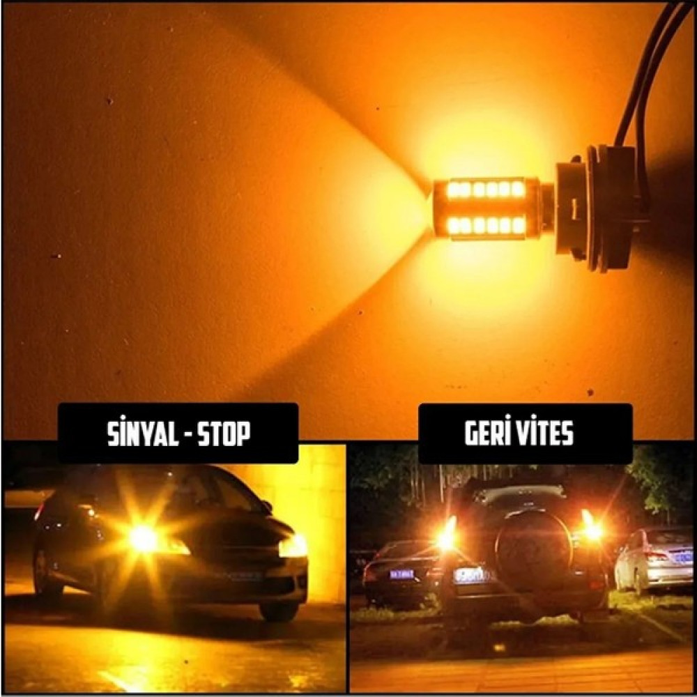 GM Auto Store P21W 1156 (Tekduy) Turuncu Sinyal Ampülü 33 LED (1 Adet) Far Ampülü Fiyatı