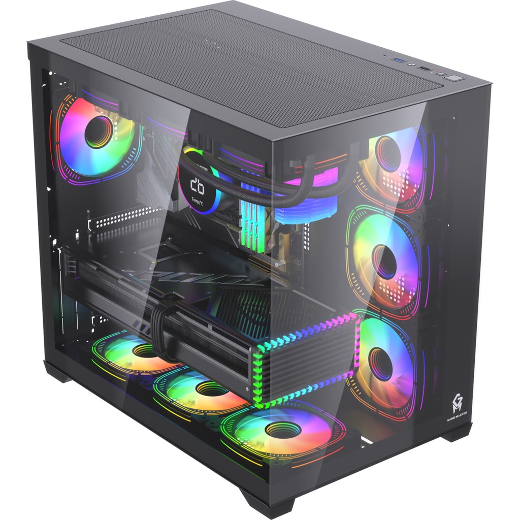 GM Game Master F-7 Lite V2 Gaming Midi Tower Kasa Uzaktan Kumandalı 7 RGB Fan Siyah Renkli Aydınlatma - Yok Diğer Fiyatı