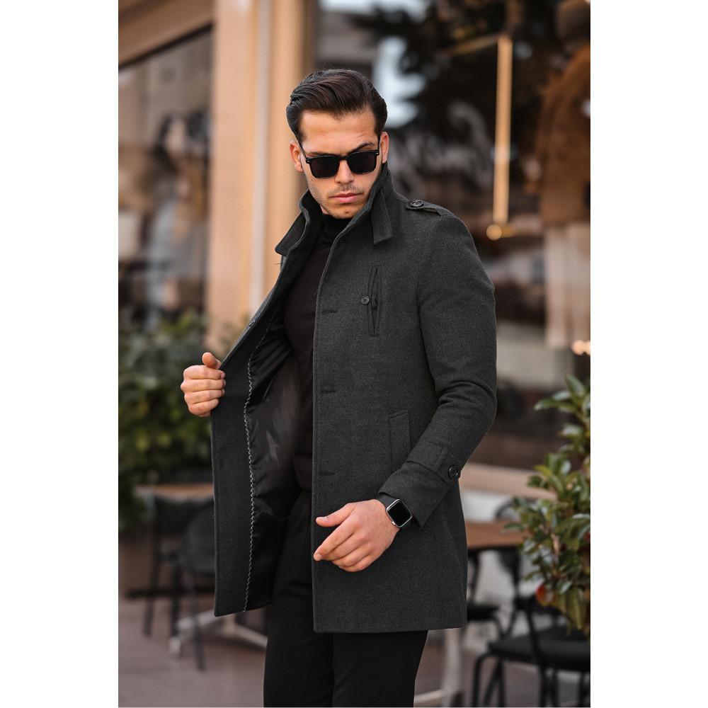 gm giyimarket Erkek Dar Kesim Uzun Kaşe Kaban 2XL Beden Bayan Mont Fiyatı