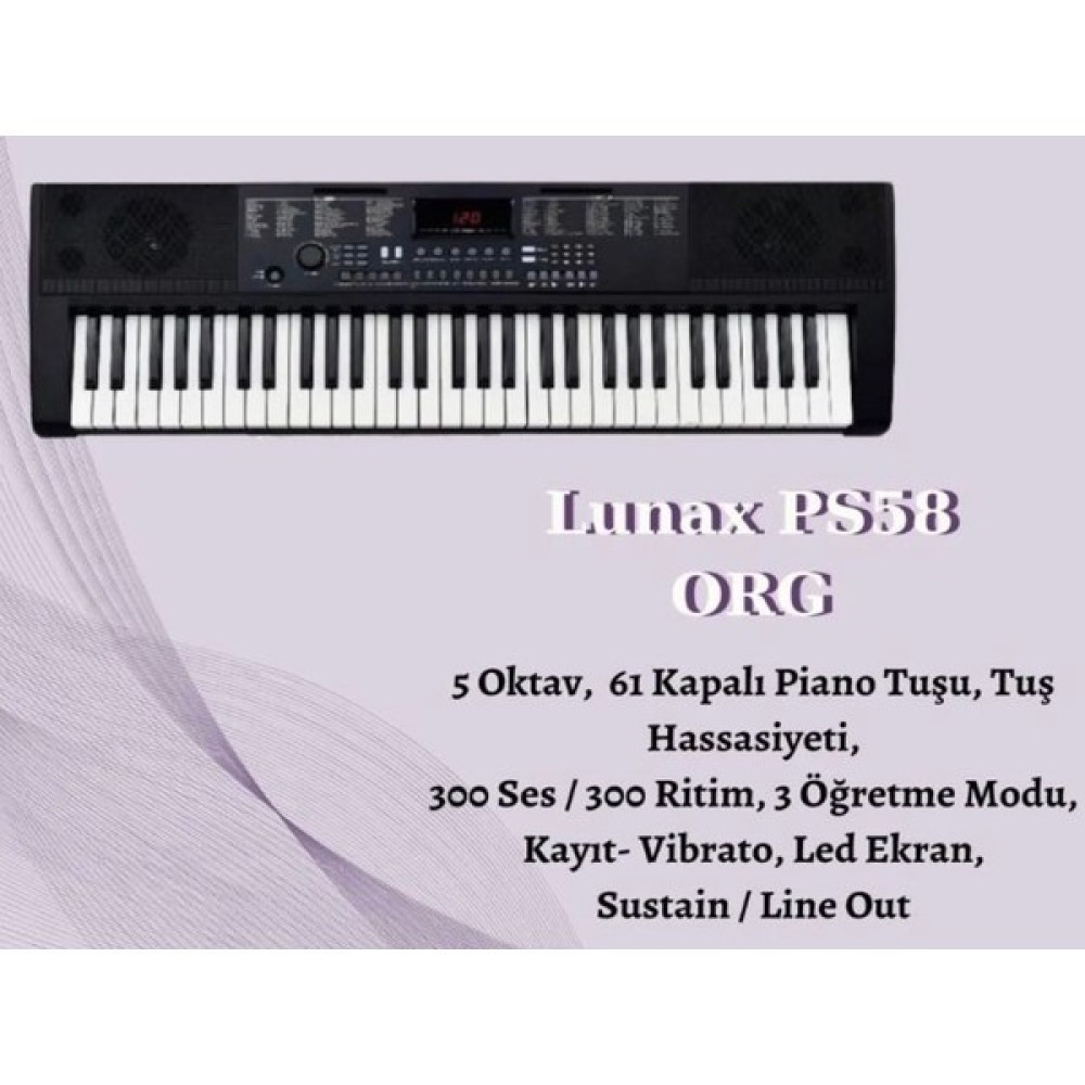 GMC Lunax PS58 Tuş Hassasiyetli 61 Tuşlu Org Orglar Fiyatı