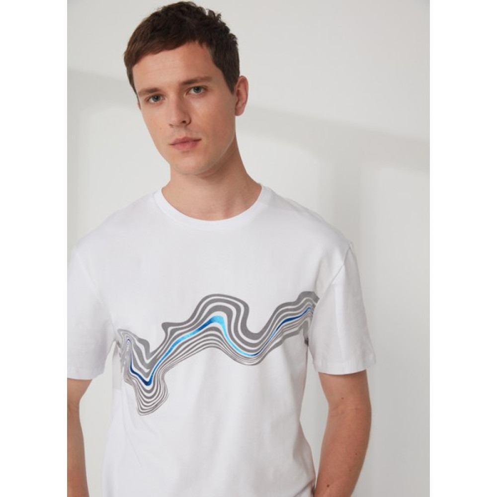 Gmg Fırenze Bisiklet Yaka Beyaz Erkek T-Shirt GU23MSS03026 Erkek T-shirt Fiyatı