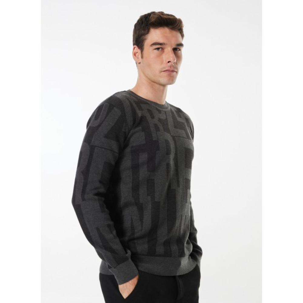 Gmg Fırenze Bisiklet Yaka Slim Fit Antrasit Erkek Kazak GU24MFW04017 Erkek Kazak & Süveter & Triko Fiyatı