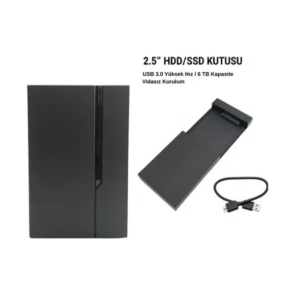 GNC 2.5 Inç USB 3.0 Sata Harddisk SSD HDD Kutusu Ince Siyah Sürgülü Kapak SSD / Solid State Drive Fiyatı