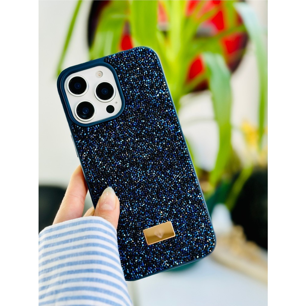 Go Aksesuar Iphone 16 Promax Uyumlu Elmas Tasarımlı Taşlı Işıltılı Parlak Pırlanta Silikon Kılıf - Lacivert - iPhone 16 Pro Max Cep Telefonu Kılıfı Fiyatı