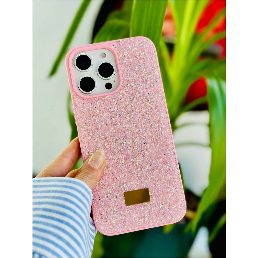 Go Aksesuar Iphone 16 Promax Uyumlu Elmas Tasarımlı Taşlı Işıltılı Parlak Pırlanta Silikon Kılıf - Pembe - iPhone 16 Pro Max Cep Telefonu Kılıfı Fiyatı