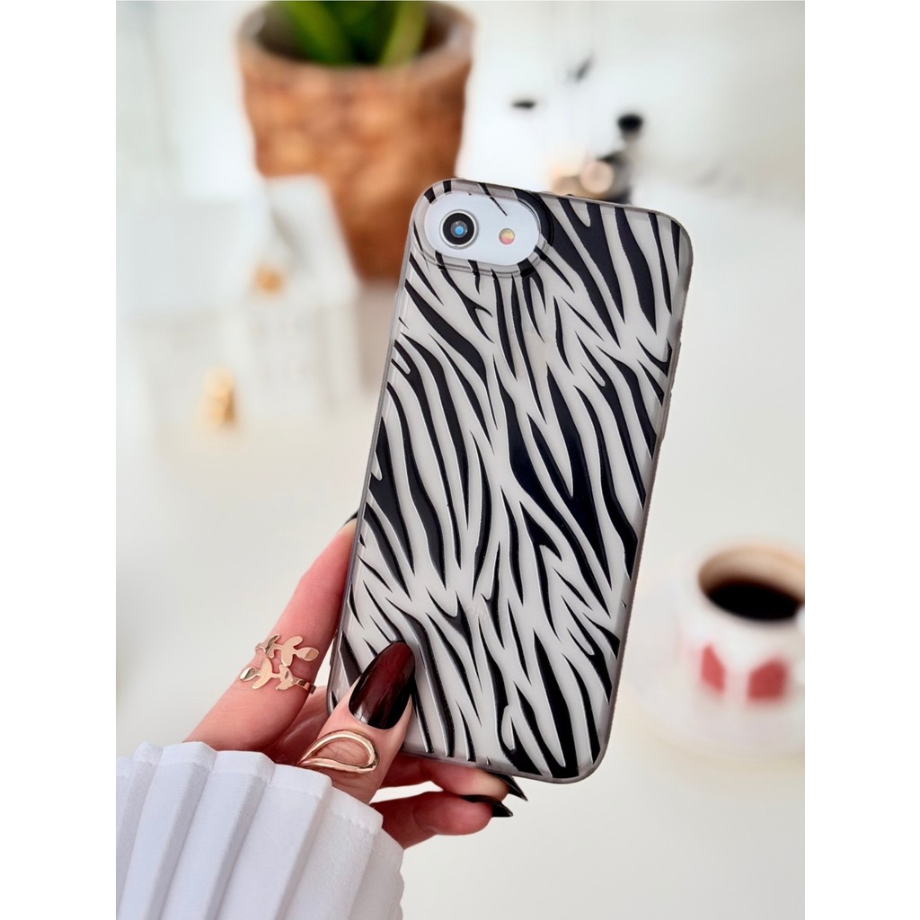 Go Aksesuar Iphone 7 - 8 - Se 2020 - Se 2022 Uyumlu Mat Baskı Parmak Izi Bırakmaz Şeffaf Kılıf - Zebra - iPhone SE (2022 / 2020) / 8 / 7 Cep Telefonu Kılıfı Fiyatı